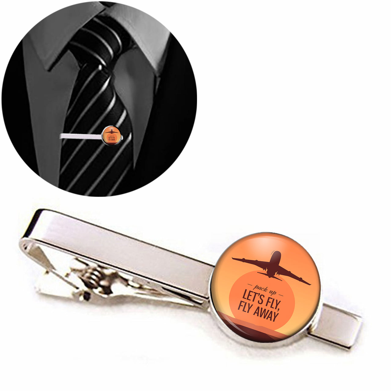 Let's Fly Away Designed Tie Clips