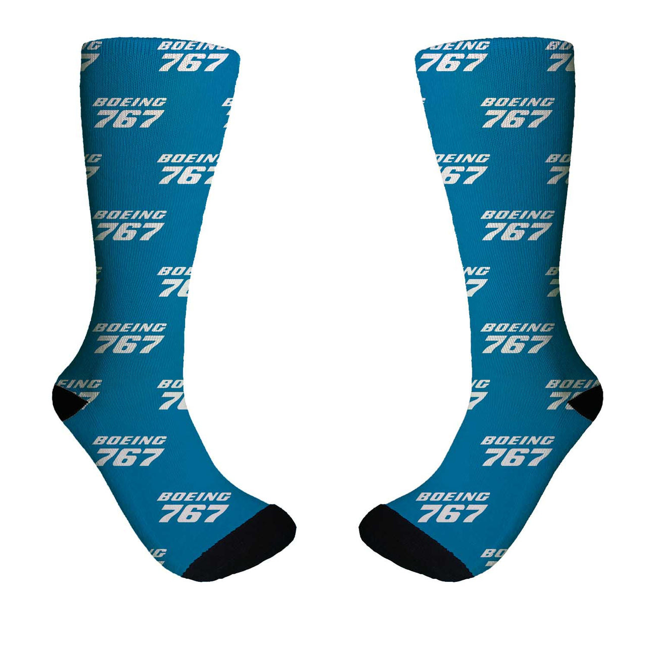 Boeing 767 & Text Designed Socks