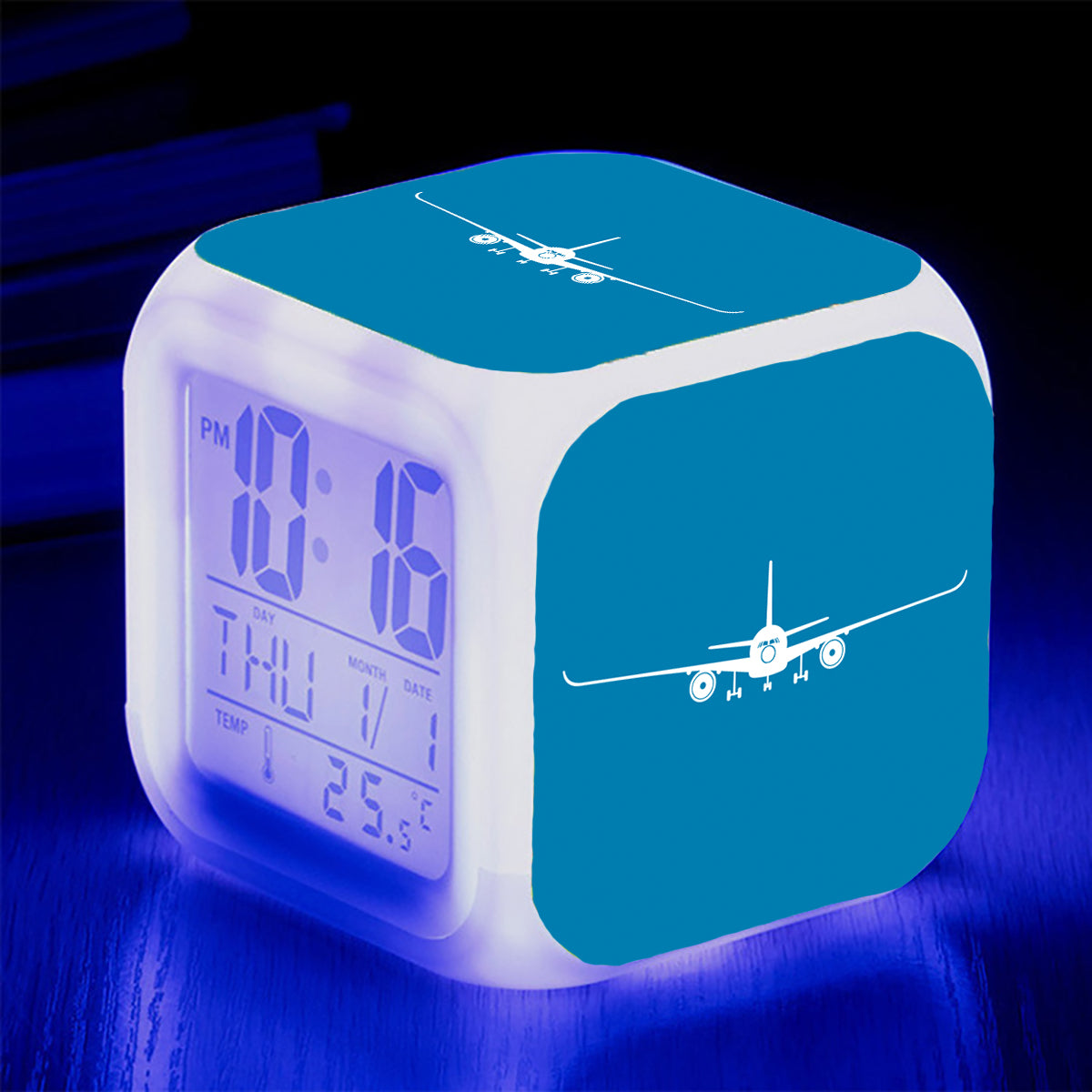 Airbus A350 Silhouette Designed "7 Colour" Digital Alarm Clock