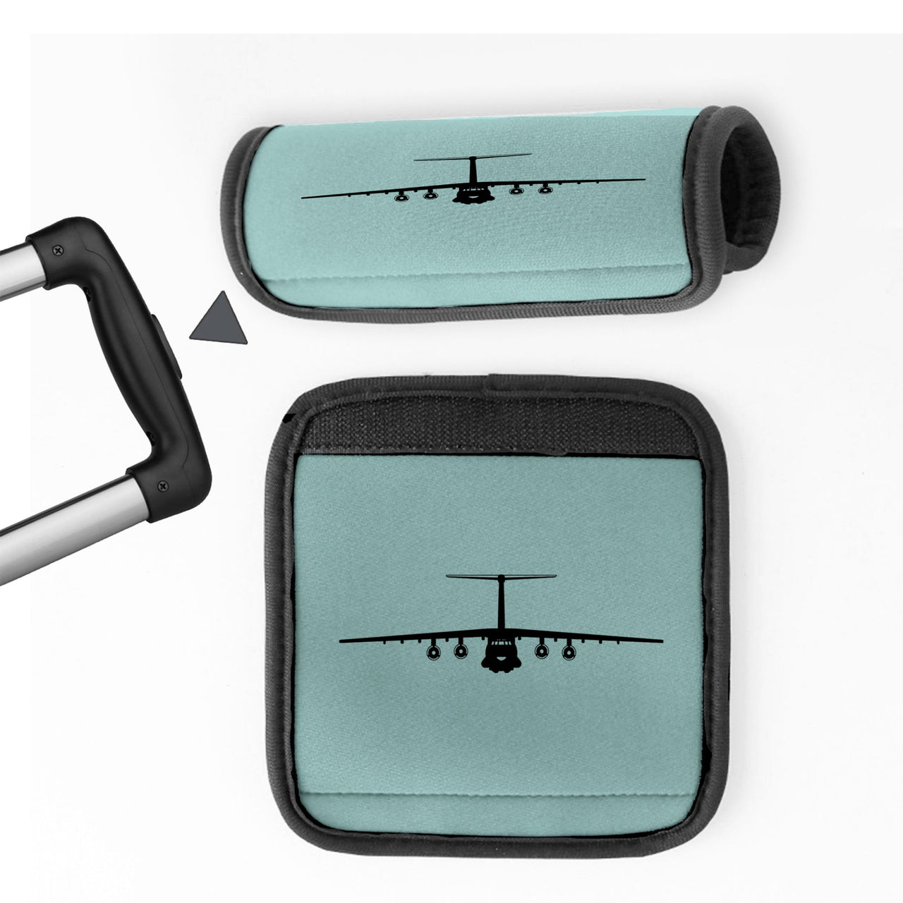 Ilyushin IL-76 Silhouette Designed Neoprene Luggage Handle Covers