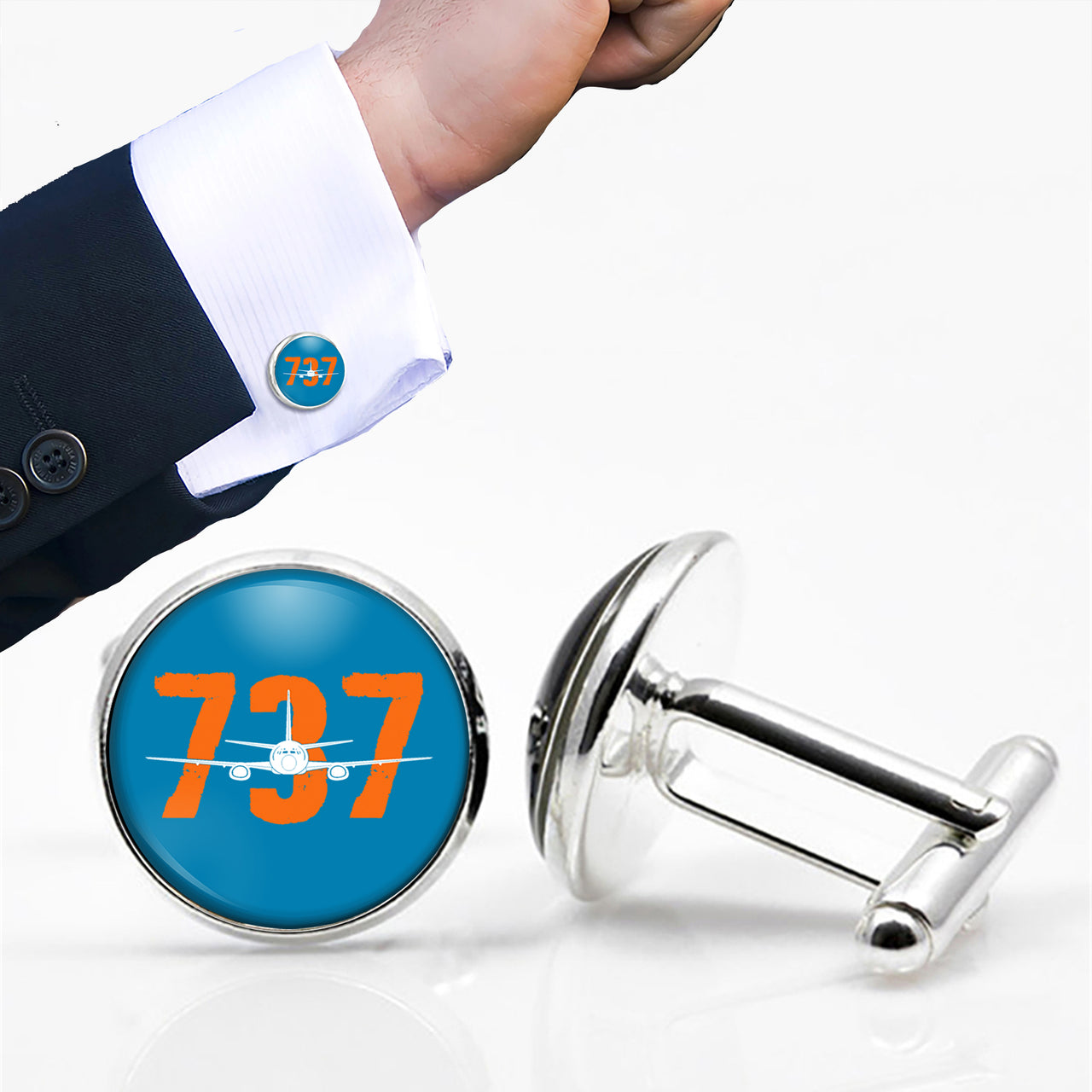 Boeing 737 Designed Designed Cuff Links