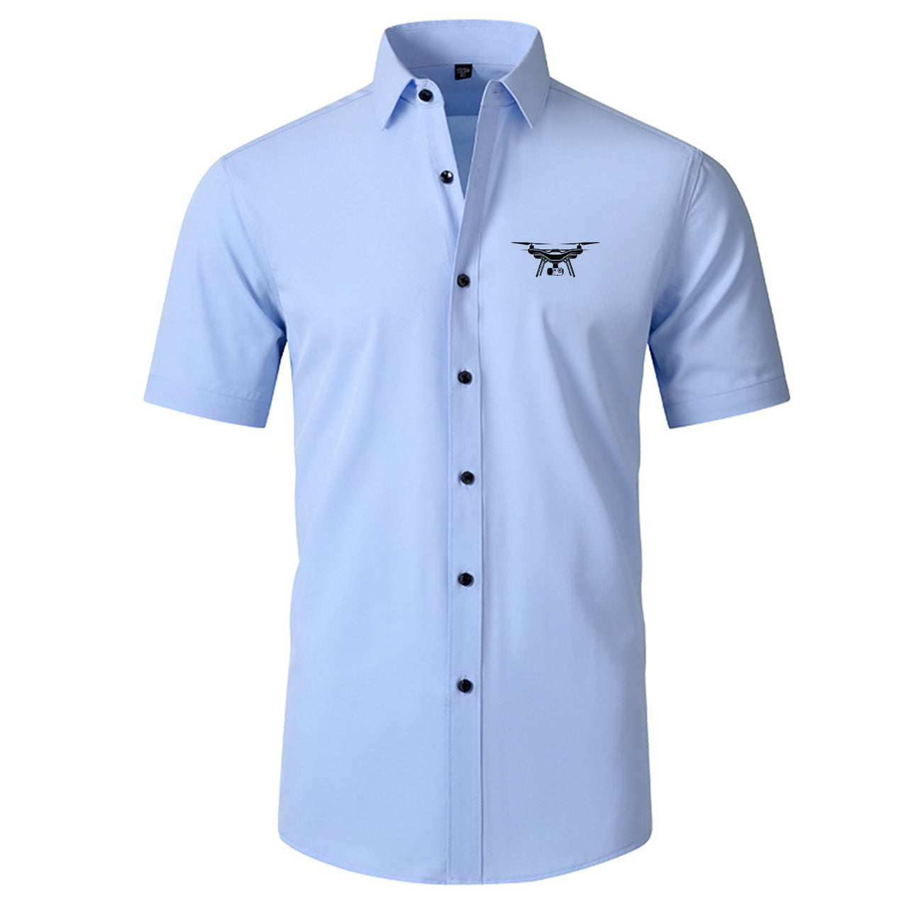 Drone Silhouette Designed Short Sleeve Shirts