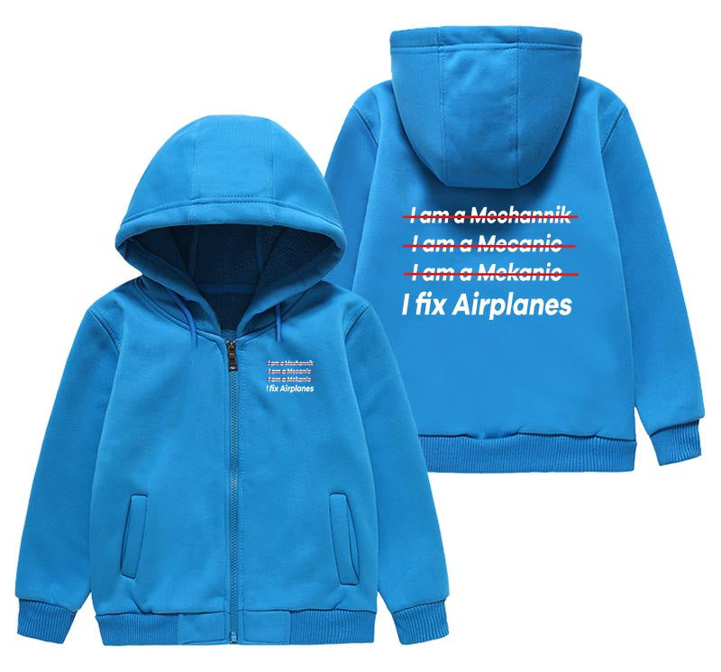 I Fix Airplanes Designed "CHILDREN" Zipped Hoodies