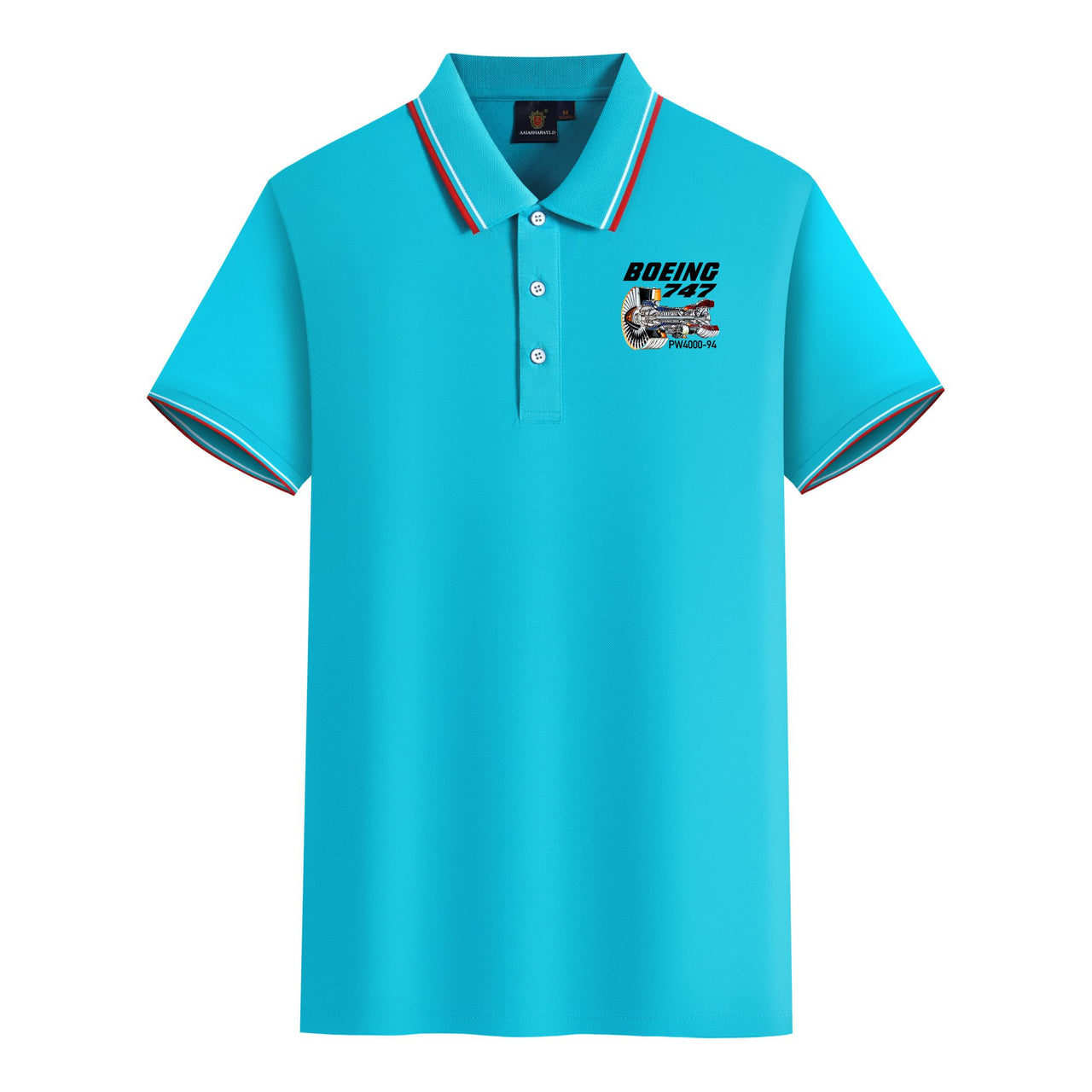 Boeing 747 & PW4000-94 Engine Designed Stylish Polo T-Shirts