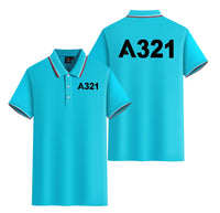 Thumbnail for A321 Flat Text Designed Stylish Polo T-Shirts (Double-Side)