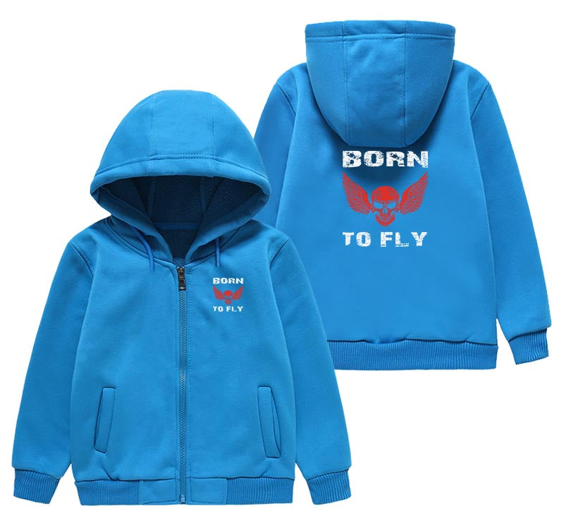 Born To Fly SKELETON Designed "CHILDREN" Zipped Hoodies