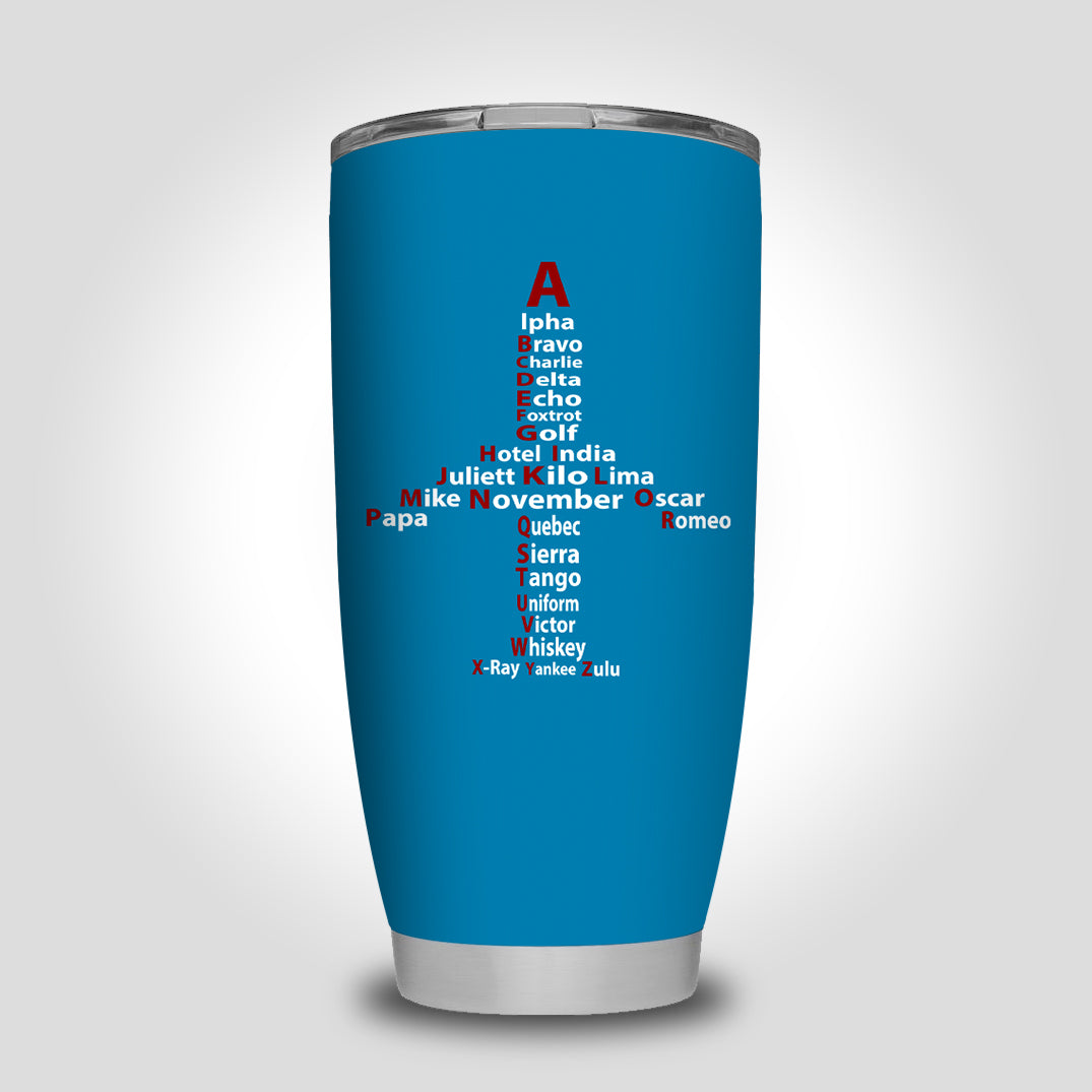 Airplane Shape Aviation Alphabet Designed Tumbler Travel Mugs