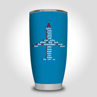 Thumbnail for Airplane Shape Aviation Alphabet Designed Tumbler Travel Mugs