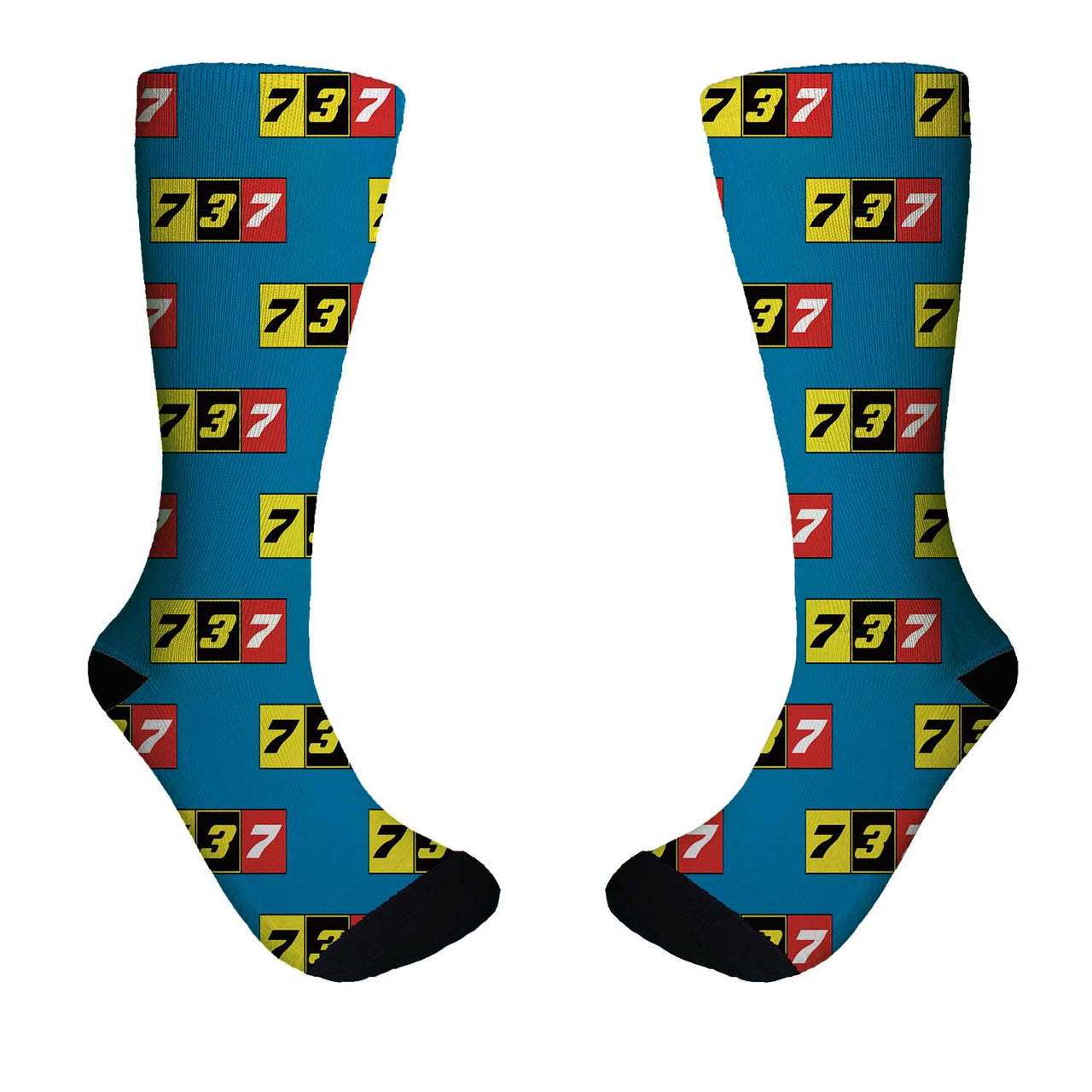 Flat Colourful 737 Designed Socks