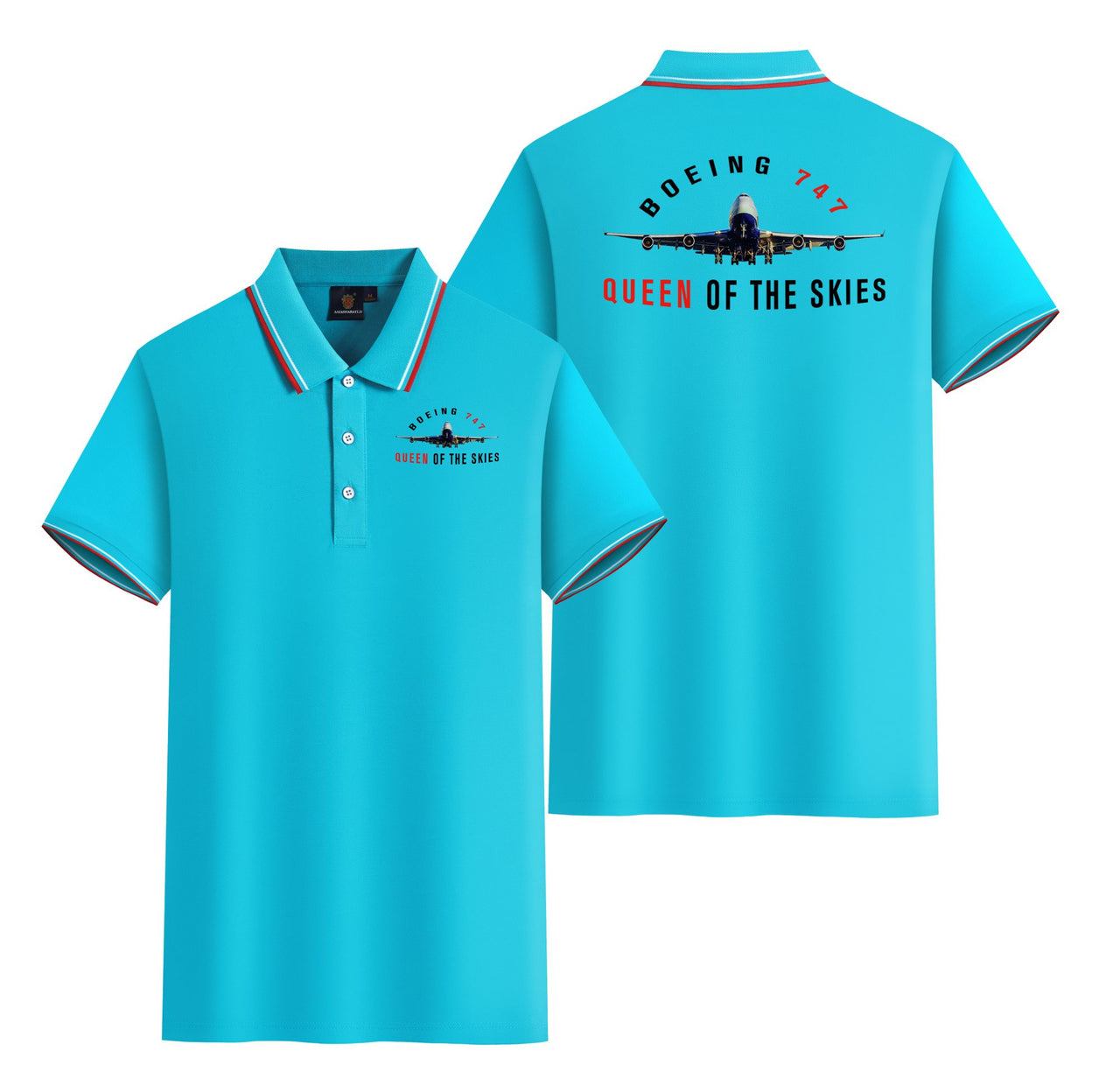 Boeing 747 Queen of the Skies Designed Stylish Polo T-Shirts (Double-Side)