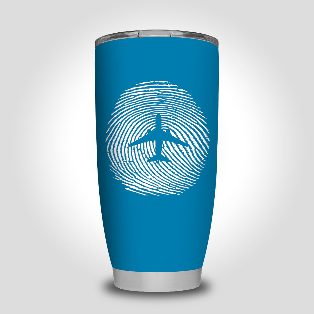 Aviation Finger Print Designed Tumbler Travel Mugs