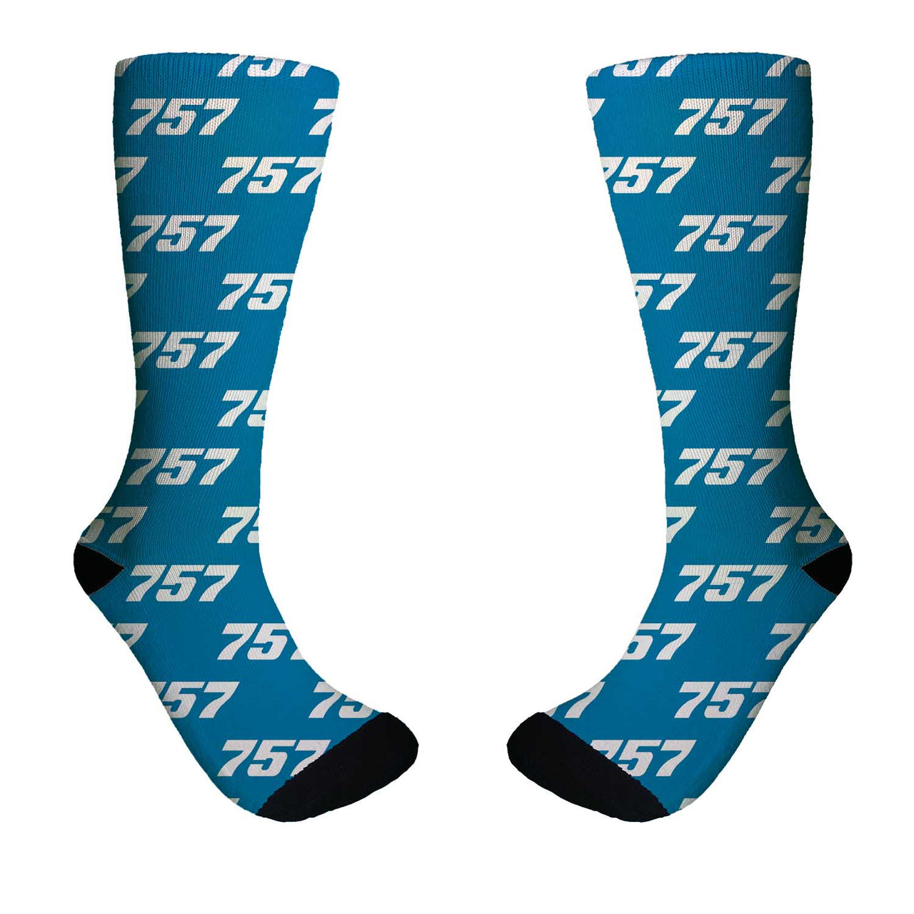 757 Flat Text Designed Socks