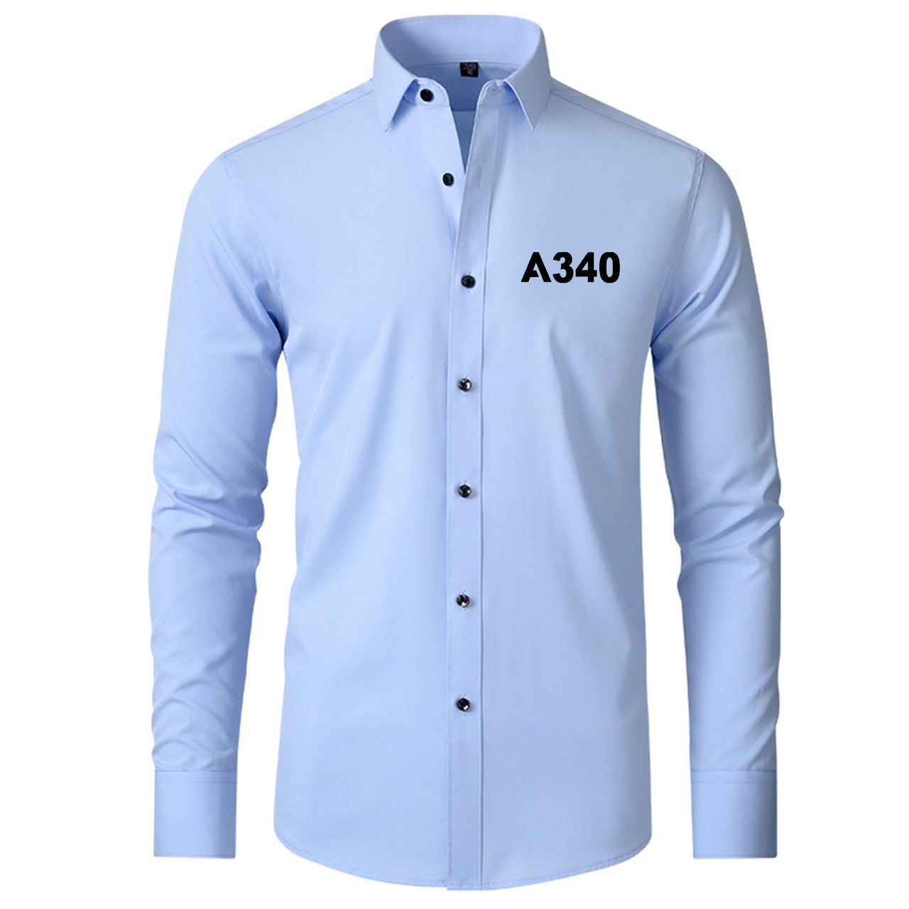 A340 Flat Text Designed Long Sleeve Shirts