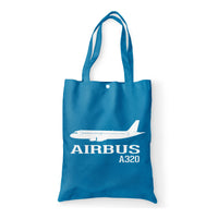 Thumbnail for Airbus A320 Printed Designed Tote Bags