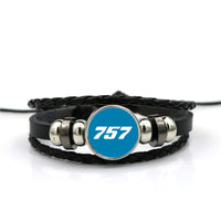 Thumbnail for 757 Flat Text Designed Leather Bracelets