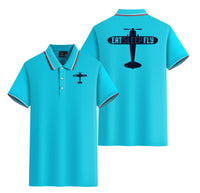 Thumbnail for Eat Sleep Fly & Propeller Designed Stylish Polo T-Shirts (Double-Side)