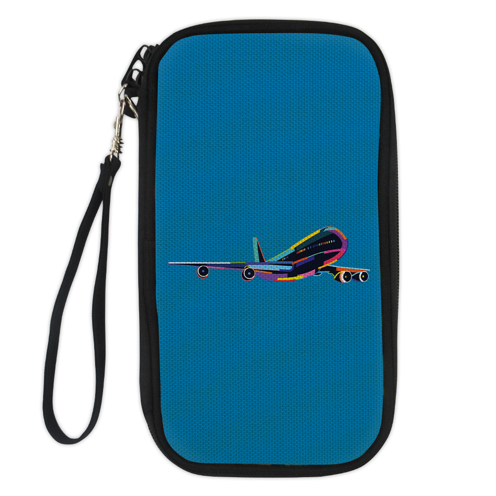 Multicolor Airplane Designed Travel Cases & Wallets