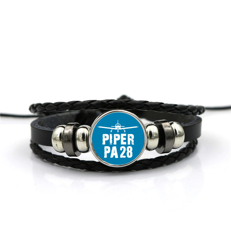 Piper PA28 & Plane Designed Leather Bracelets