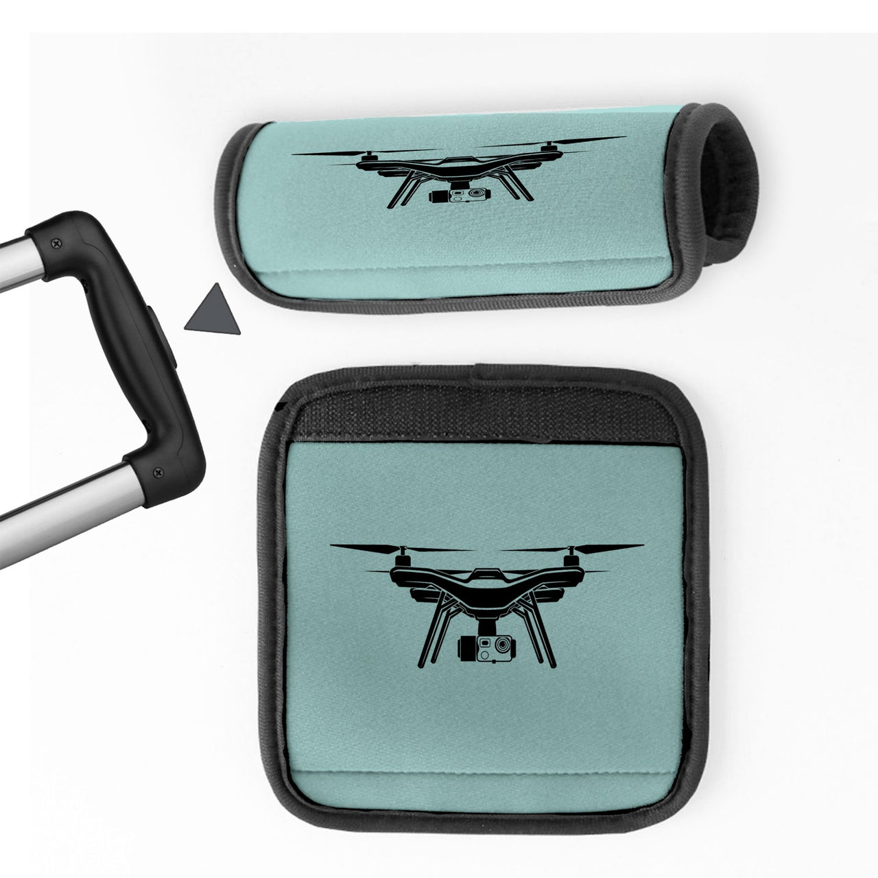 Drone Silhouette Designed Neoprene Luggage Handle Covers