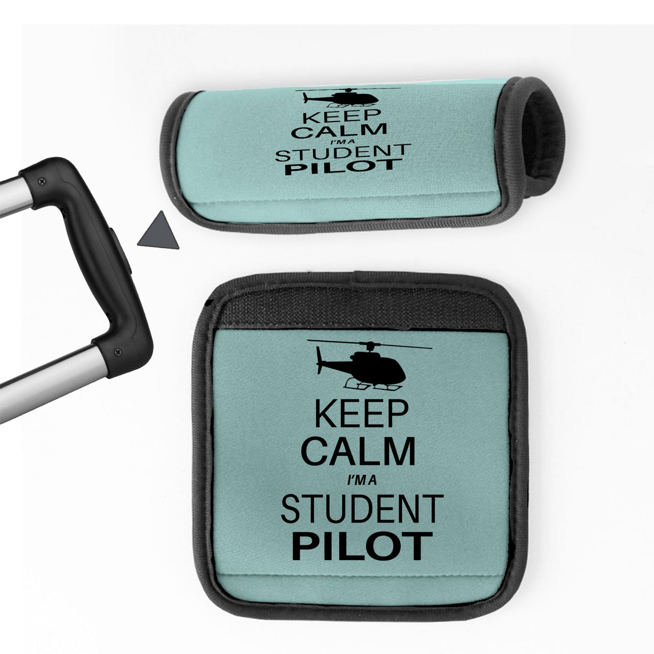 Student Pilot (Helicopter) Designed Neoprene Luggage Handle Covers