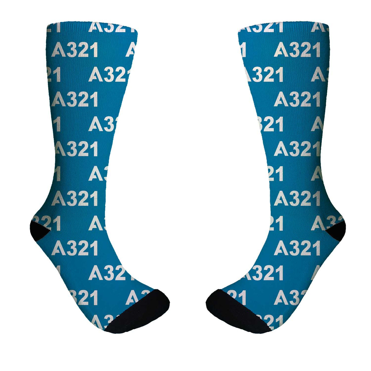 A321 Flat Text Designed Socks