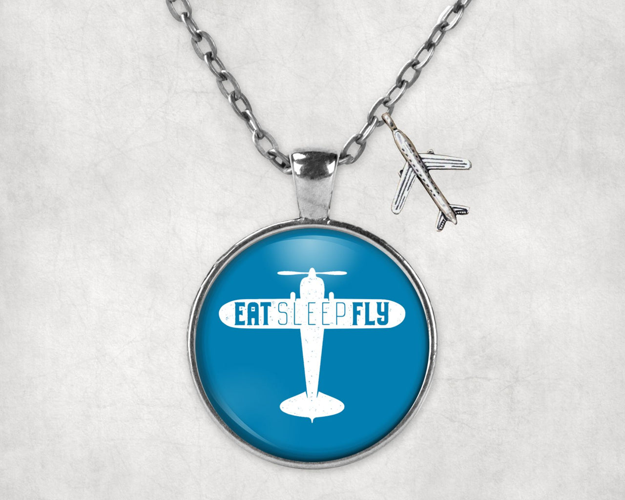 Eat Sleep Fly & Propeller Designed Necklaces