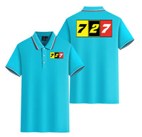 Thumbnail for Flat Colourful 727 Designed Stylish Polo T-Shirts (Double-Side)