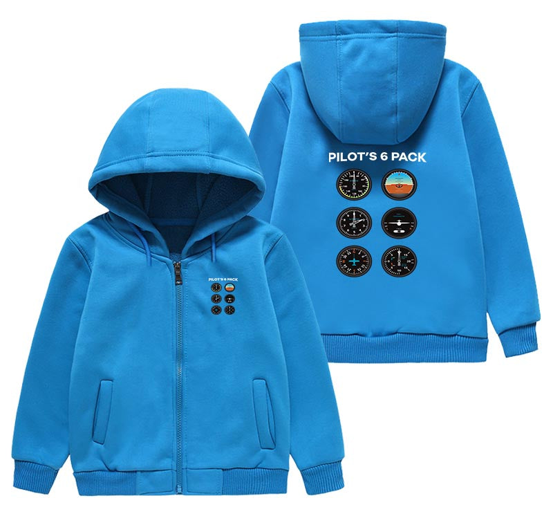 Pilot's 6 Pack Designed "CHILDREN" Zipped Hoodies