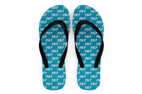 Thumbnail for 757 Flat Text Designed Slippers (Flip Flops)