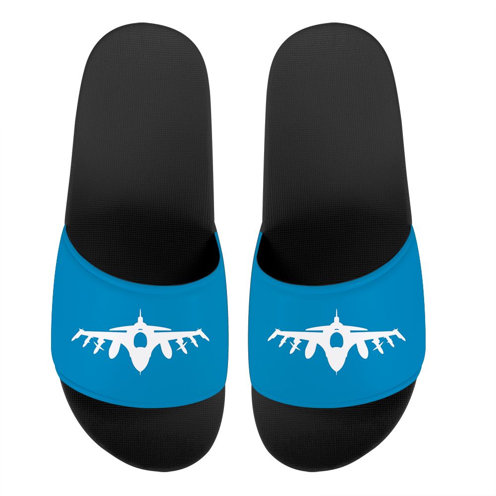 Fighting Falcon F16 Silhouette Designed Sport Slippers