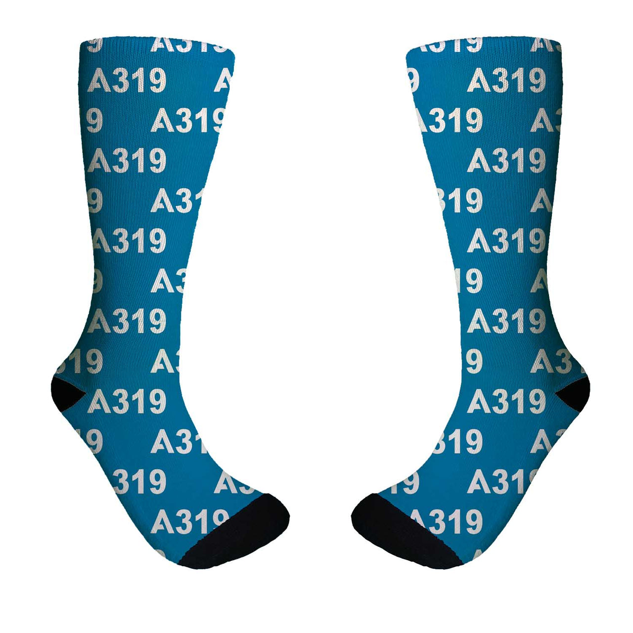 A319 Flat Text Designed Socks