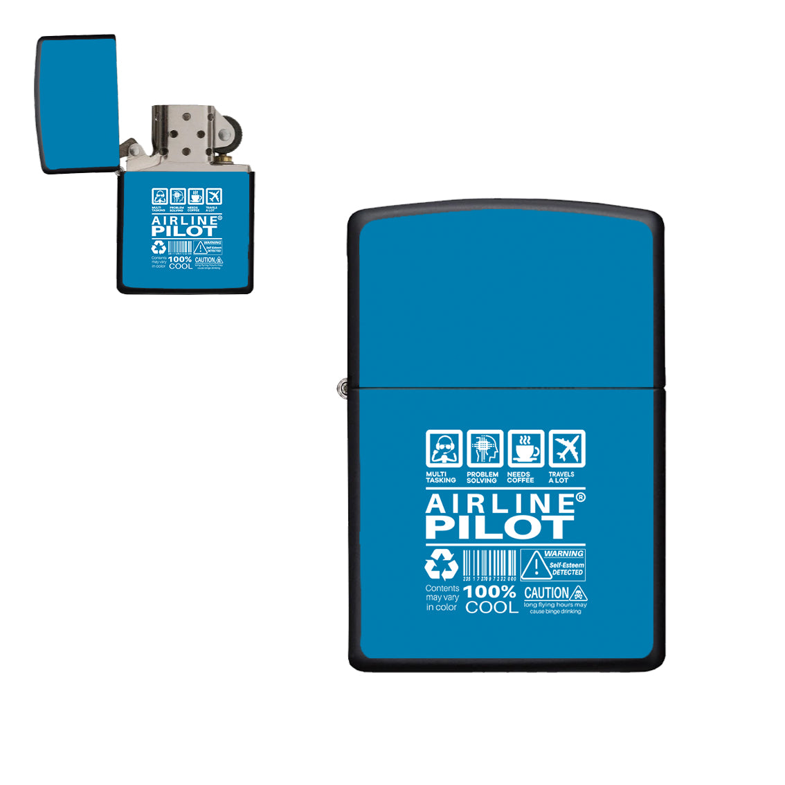 Airline Pilot Label Designed Metal Lighters