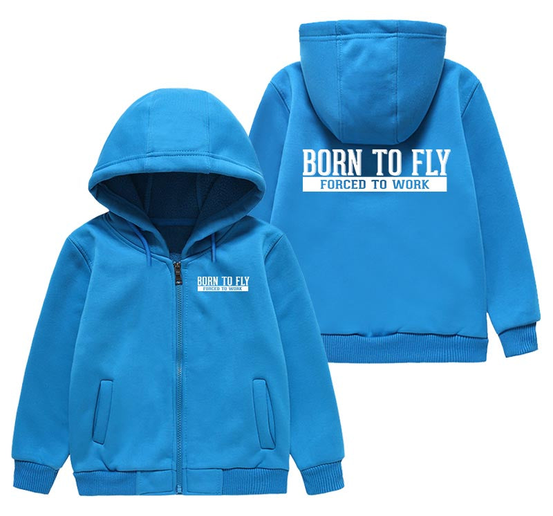 Born To Fly Forced To Work Designed "CHILDREN" Zipped Hoodies