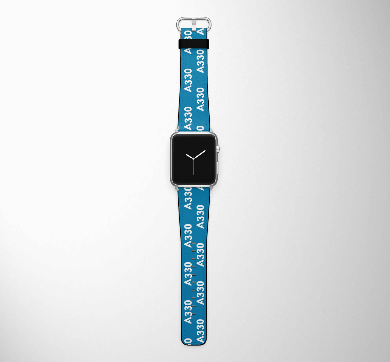 A330 Flat Text Designed Leather Apple Watch Straps