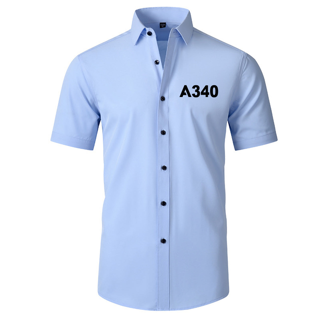 A340 Flat Text Designed Short Sleeve Shirts