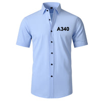 Thumbnail for A340 Flat Text Designed Short Sleeve Shirts