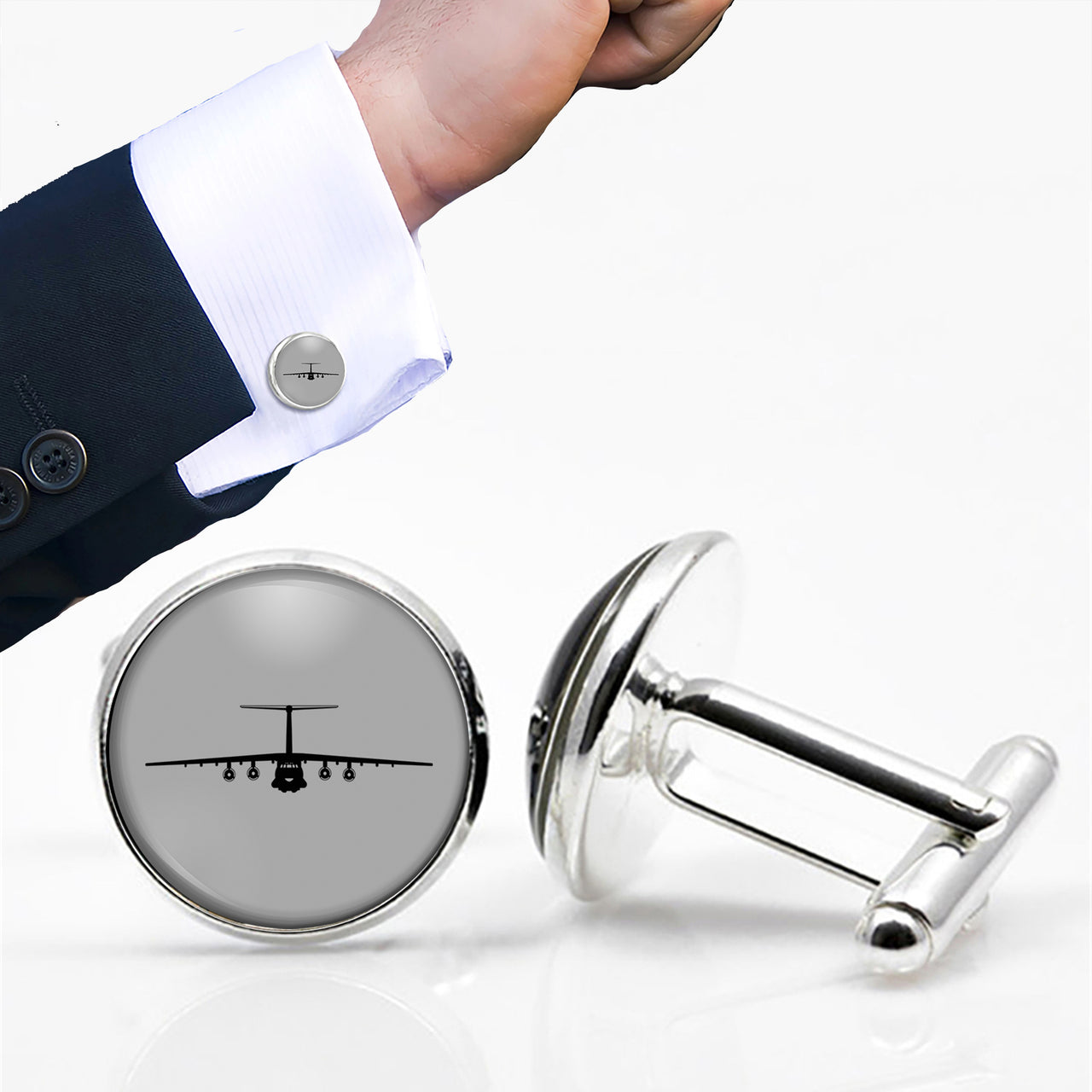 Ilyushin IL-76 Silhouette Designed Cuff Links