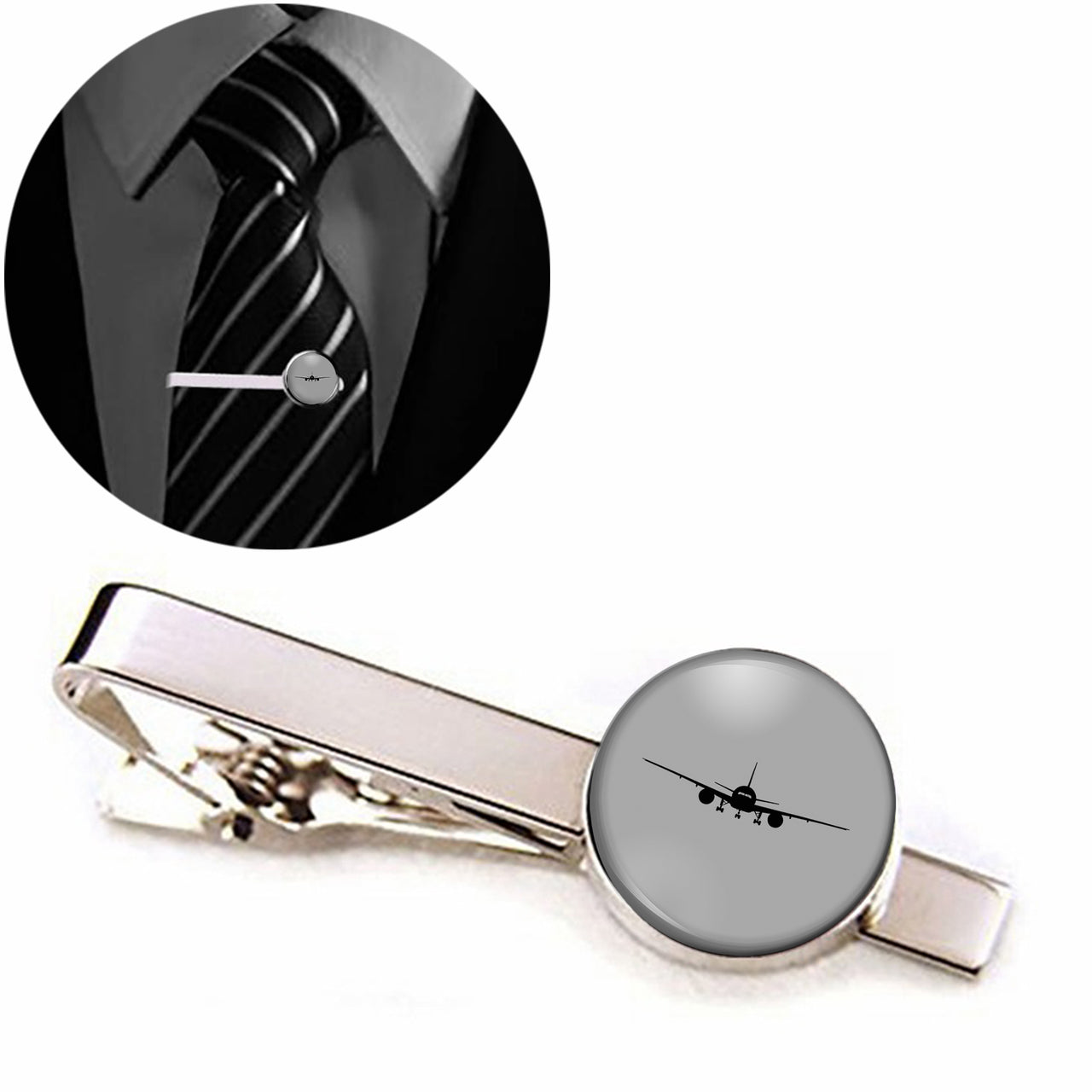 Boeing 777 Silhouette Designed Tie Clips