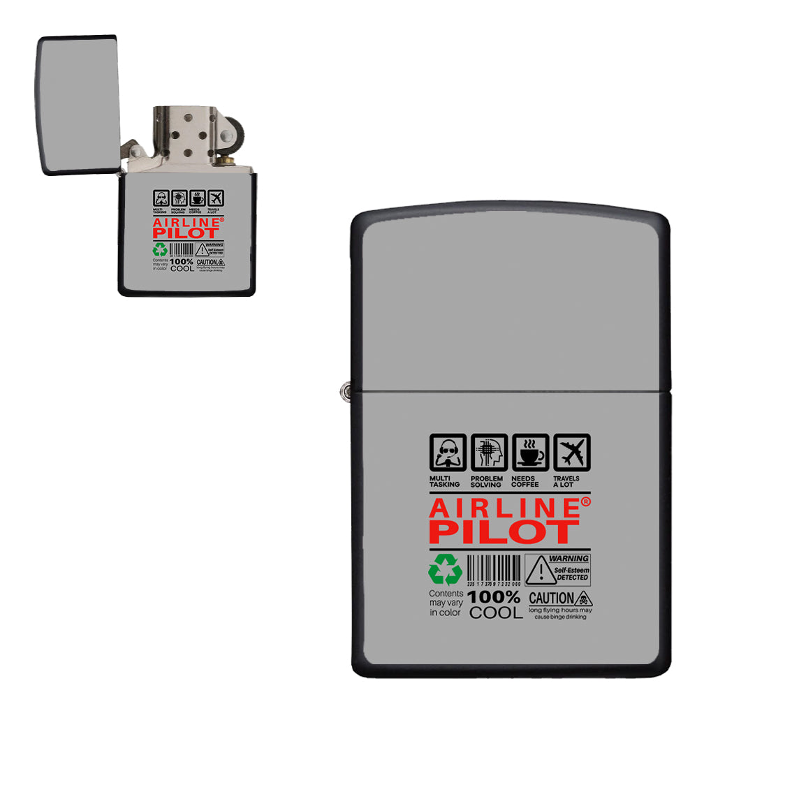 Airline Pilot Label Designed Metal Lighters