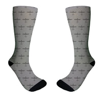 Thumbnail for Propeller Shape Aviation Alphabet Designed Socks