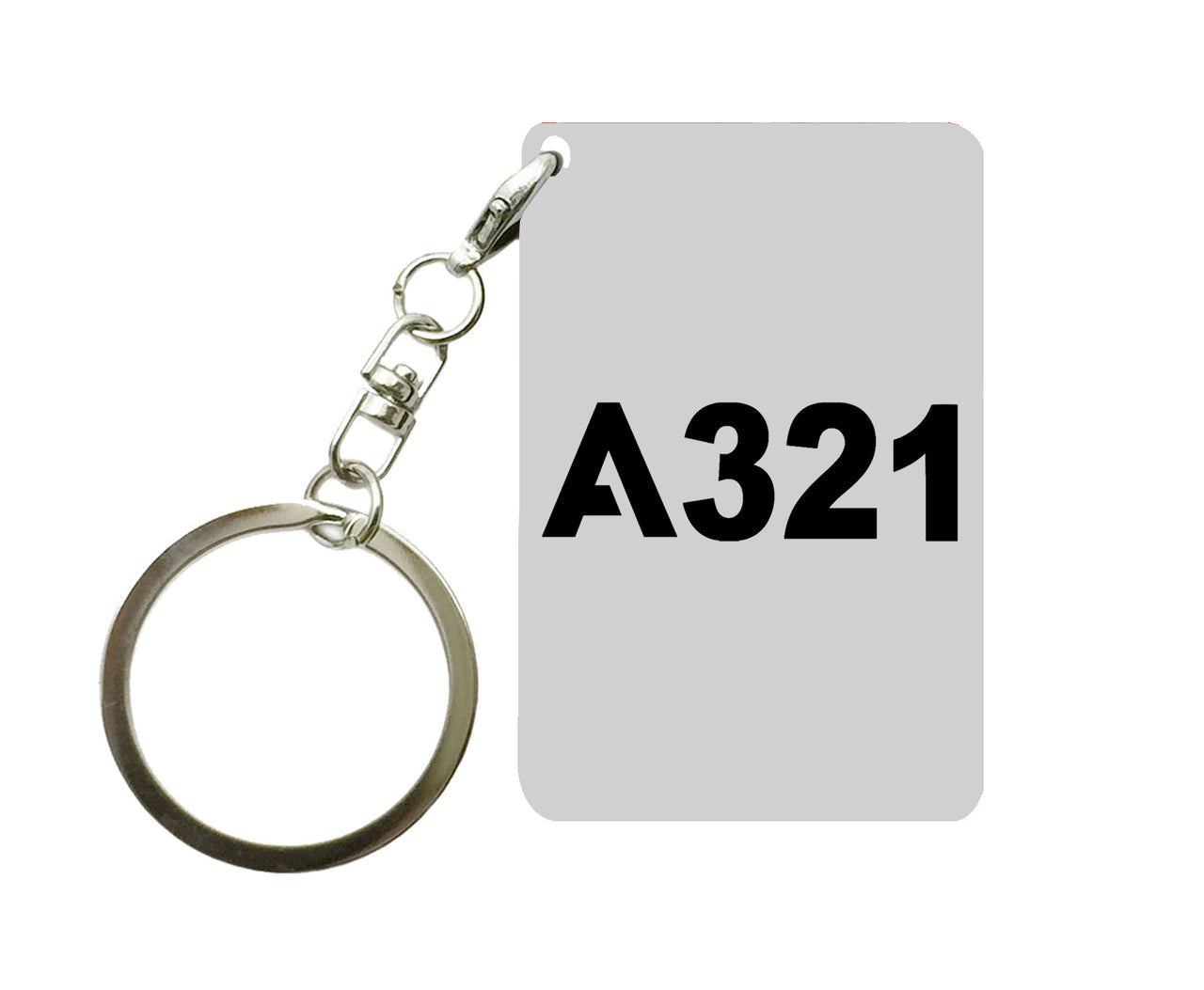 A321 Flat Text Designed Key Chains