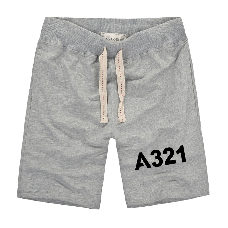 A321 Flat Text Designed Cotton Shorts