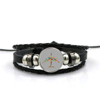 Thumbnail for Colourful Airplane Designed Leather Bracelets