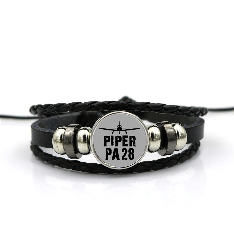 Piper PA28 & Plane Designed Leather Bracelets