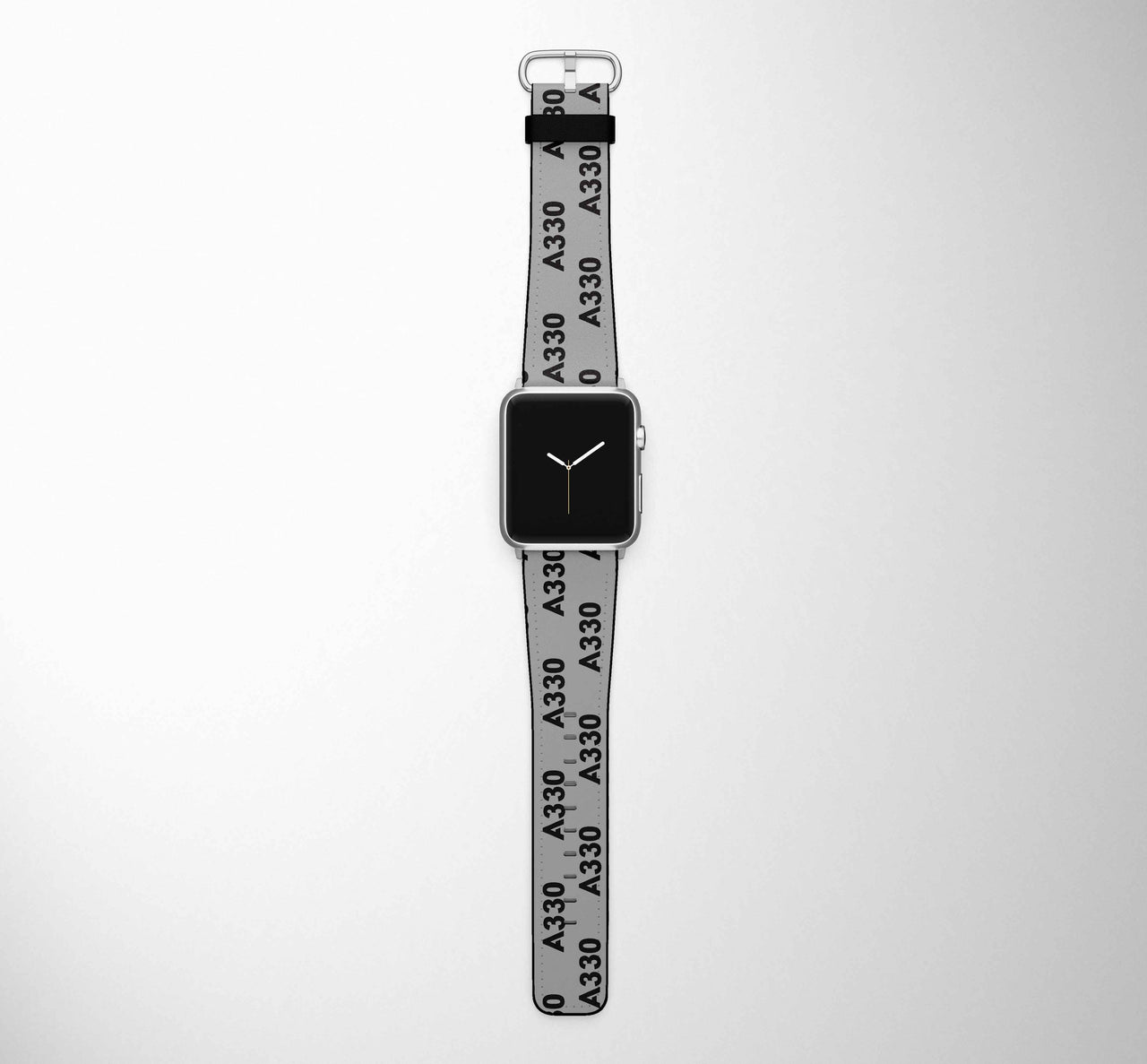 A330 Flat Text Designed Leather Apple Watch Straps