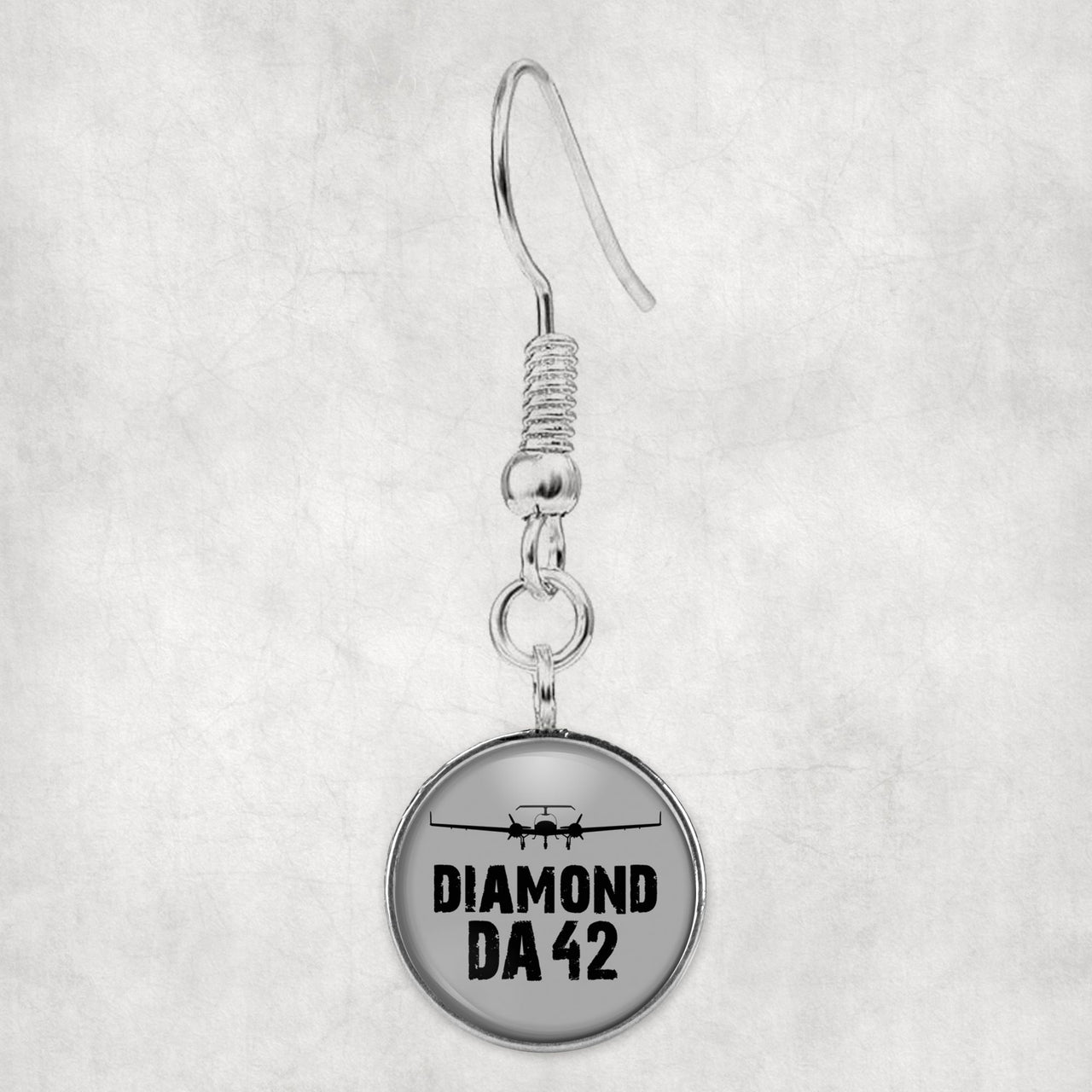 Diamond DA42 & Plane Designed Earrings