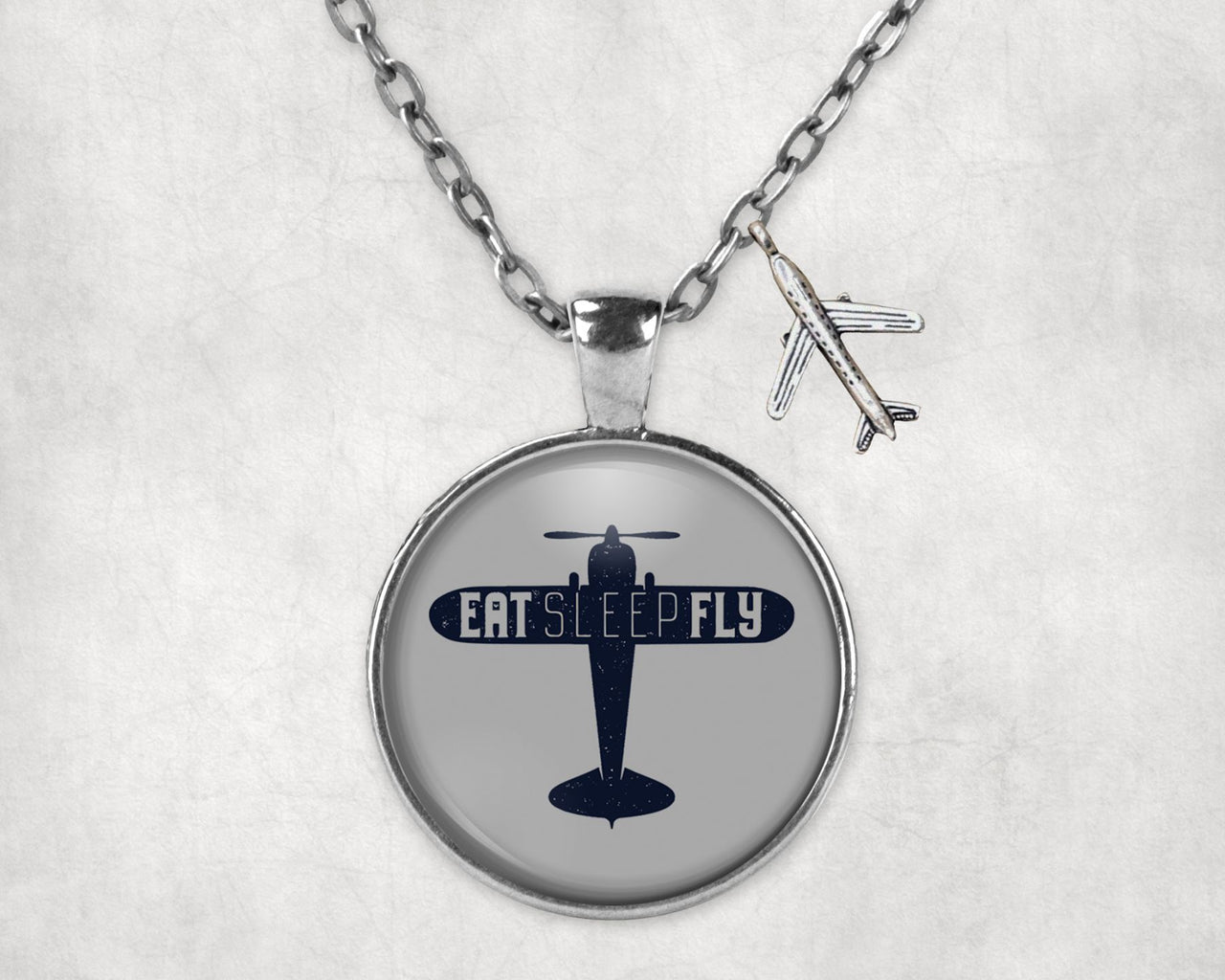 Eat Sleep Fly & Propeller Designed Necklaces