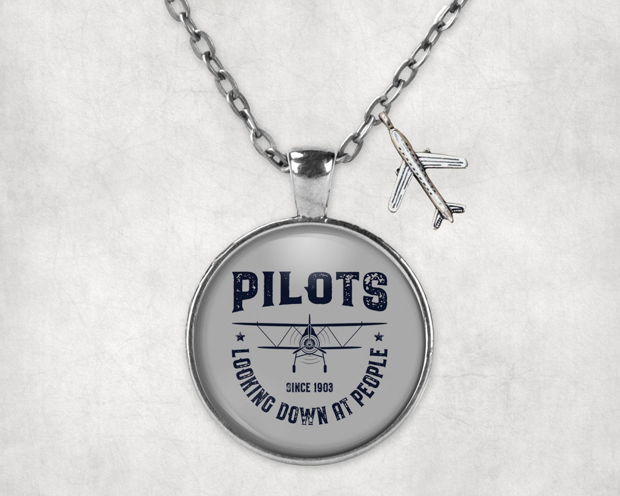 Pilots Looking Down at People Since 1903 Designed Necklaces