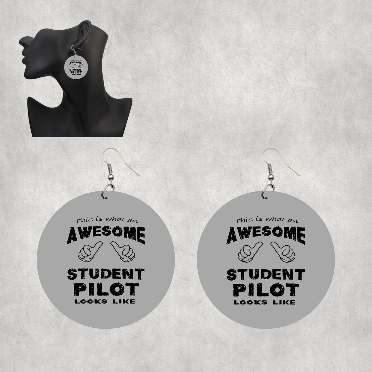 Student Pilot Designed Wooden Drop Earrings