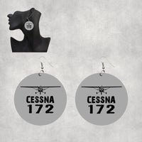 Thumbnail for Cessna 172 & Plane Designed Wooden Drop Earrings